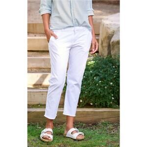 Frank & Eileen Wicklow Italian Chino White Straight Leg Mid Rise Pants Size 12